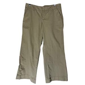 Gap Tan Khaki Wide Leg To Ankle Mid Rise Preppy Casual Pants Bottoms Size 8